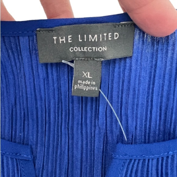 The Limited Collection Vibrant Blue Pleated V Neck Flutter Sleeve Top - Picture 6 of 9